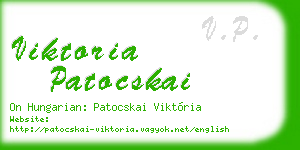 viktoria patocskai business card